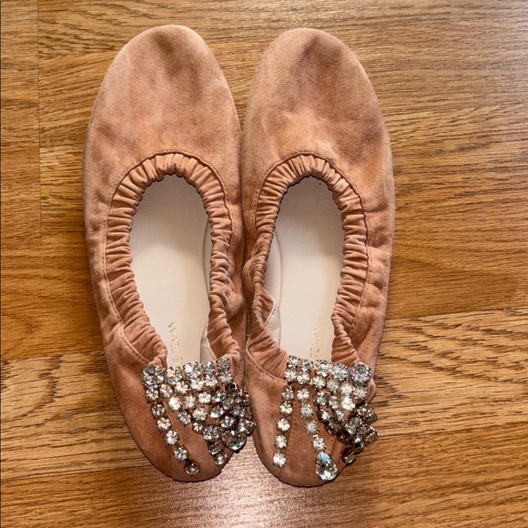 Stuart Weitzman Flat Women 8 M Ballet Rhinestone Dixie Elastic Work Party Core - Picture 6 of 6